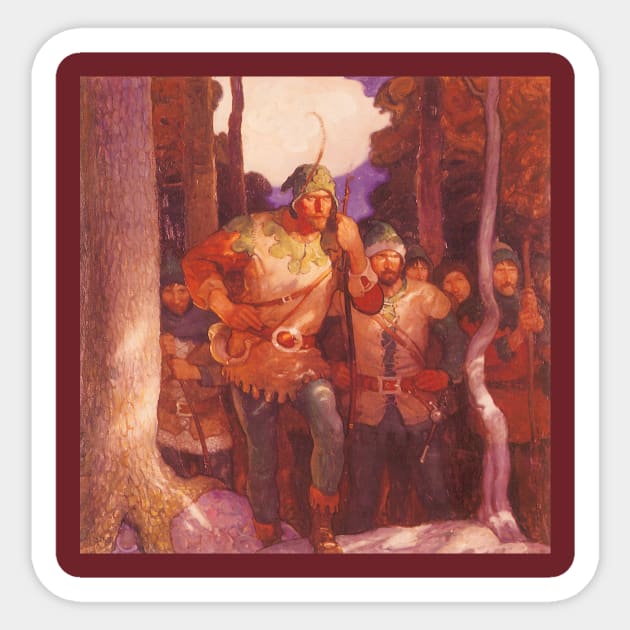 Robin Hood and the Men of Greenwood Sticker by MasterpieceCafe